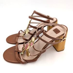Louise et Cie Leather Women's Sandals Leeba Toasted Almond Size US11M EU43